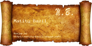 Matity Bazil névjegykártya